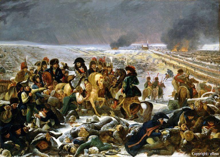 Gemälde von A. Gros: "Napoléon auf dem Schlachtfeld von Preußisch-Eylau"  (Wikipedia)