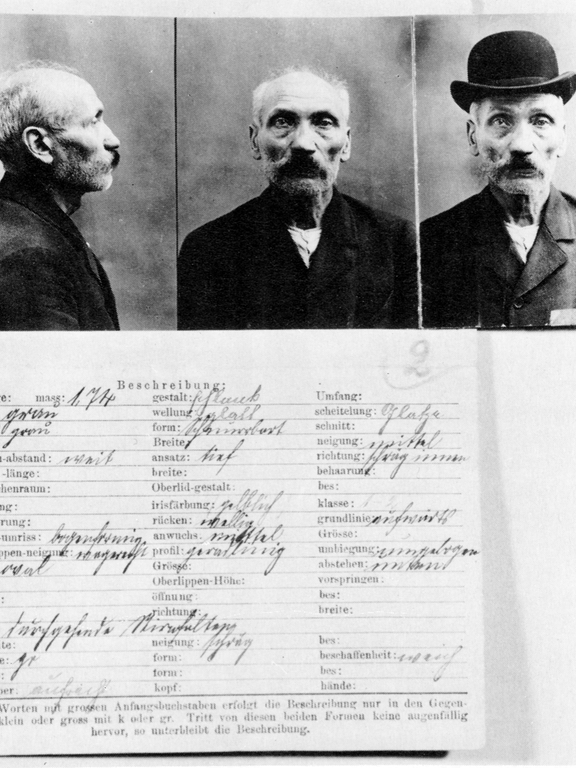 Personenbeschreibung aus der Strafakte des Friedrich Wilhelm Voigt